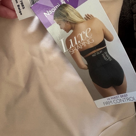 NWT Naomi & Nicole Women's Cream Shapewear High Waist Brief Firm Control - Picture 3 of 4